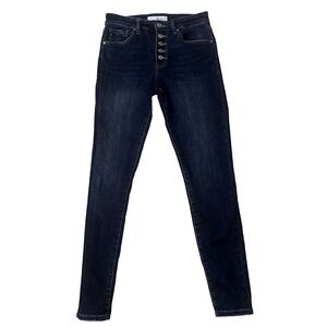 Kancan Women’s Moriah High Rise Super Skinny Jeans Button Fly Dark Wash Size 26